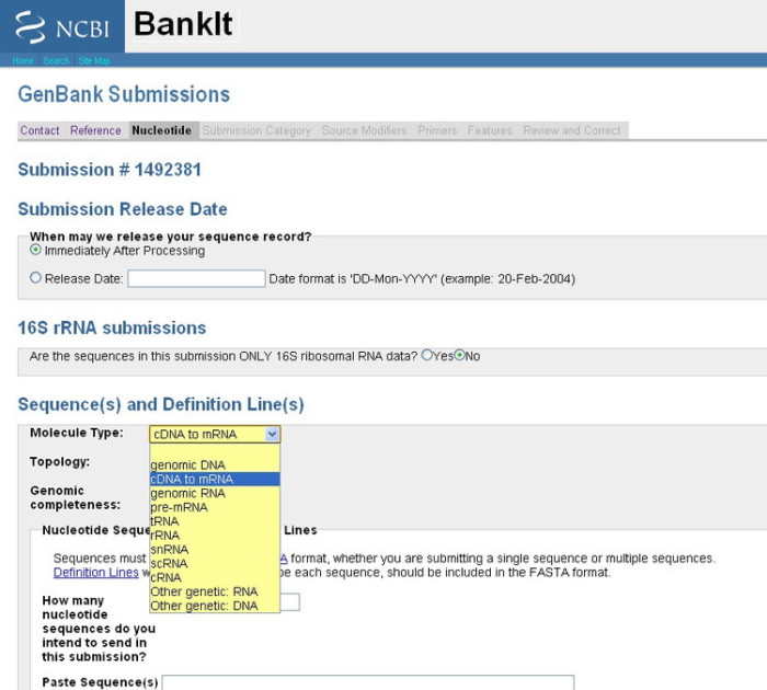 如何向NCBI提交序列(在线提交法)