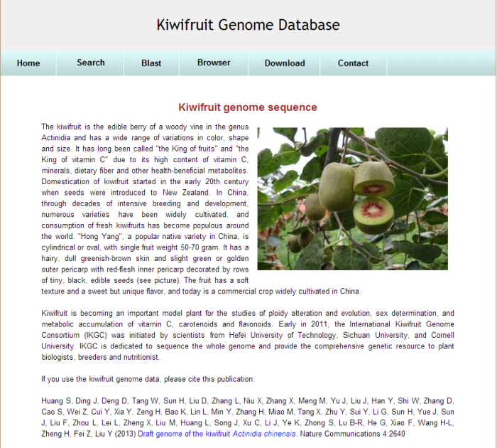基因组数据库-一个物种的官网