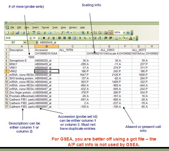 GSEA分析支持的数据格式